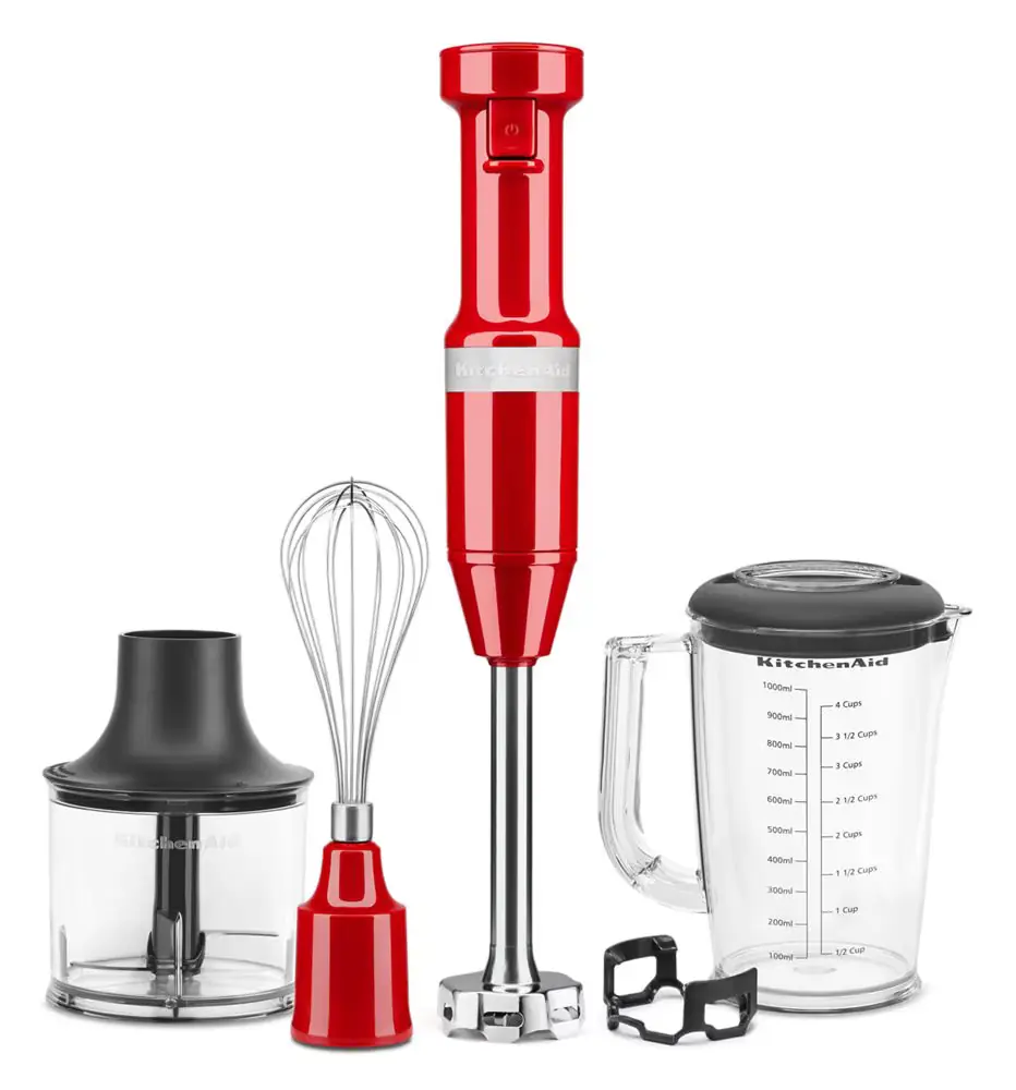 KitchenAid Variable Speed Corded Hand Blender with Accessories — Empire Red