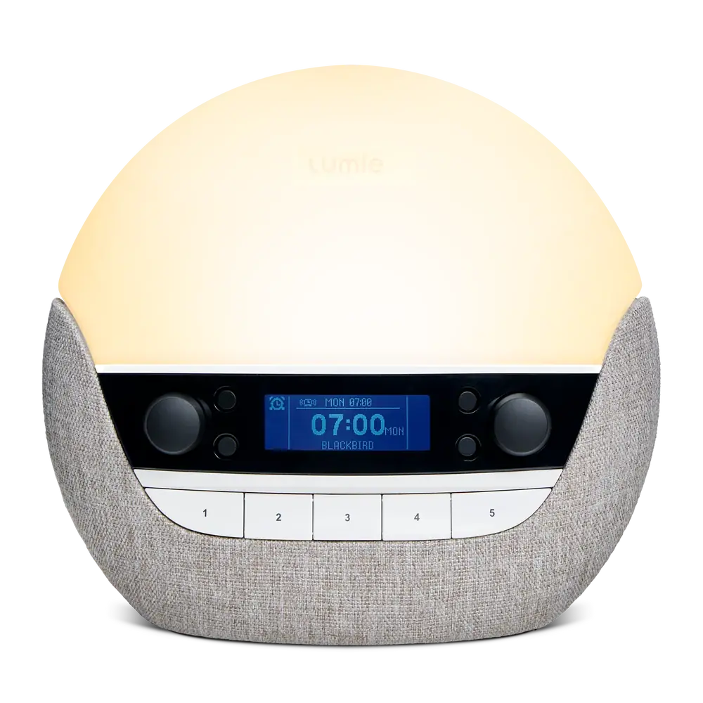 Lumie Bodyclock Luxe 700FM — United States; supplied U.S. 24 V DC / 1 A adapter; FM radio and Bluetooth speakers
